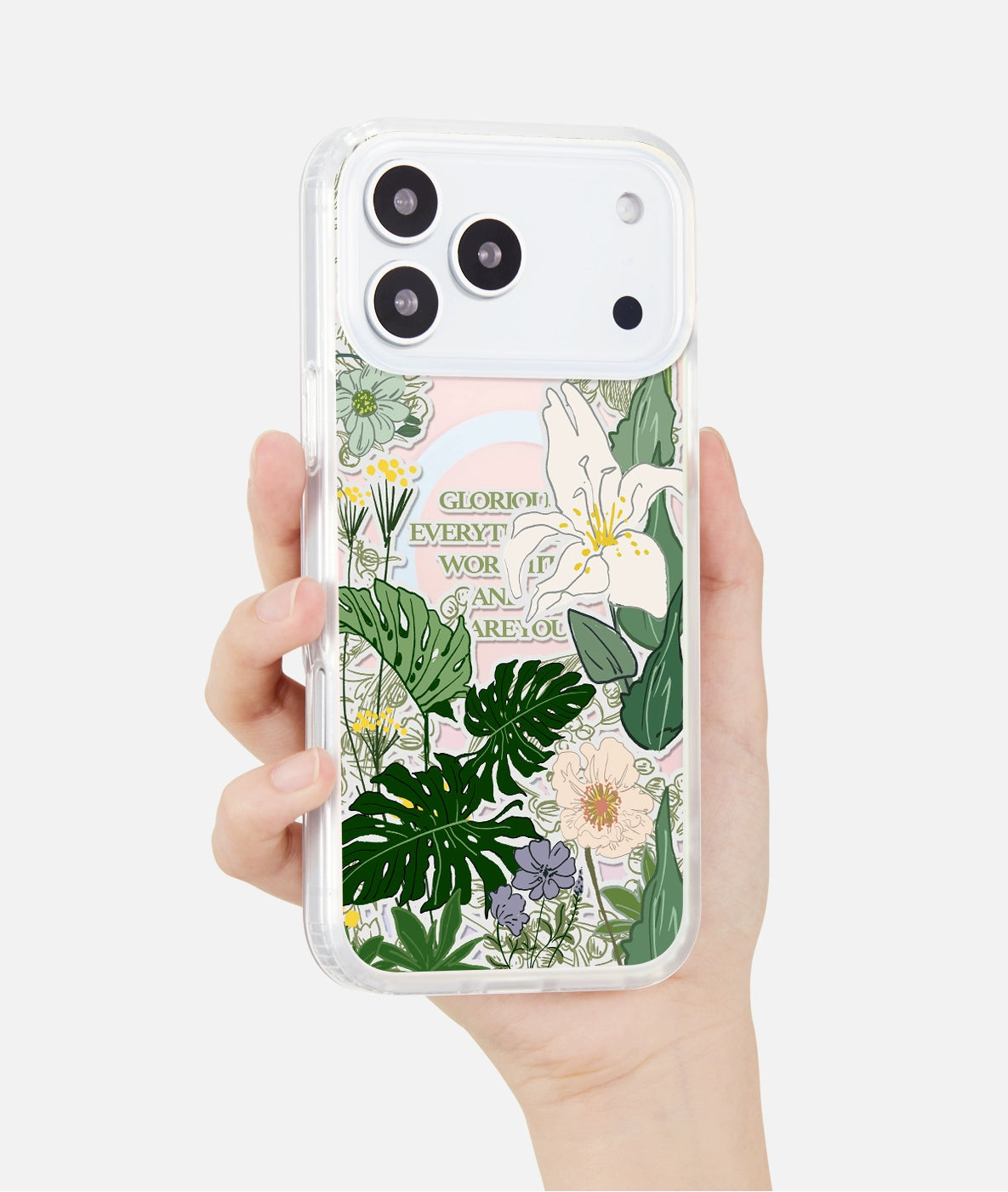 iCraftPro | Aesthetic Floral Case - MagSafe & Lanyard for iPhone 17ProMax 15Pro 14 13
