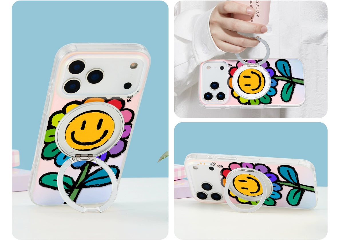 iCraftPro | Magnetic Stand Case for iPhone 13-17 Pro Max | Niche Rainbow Prism