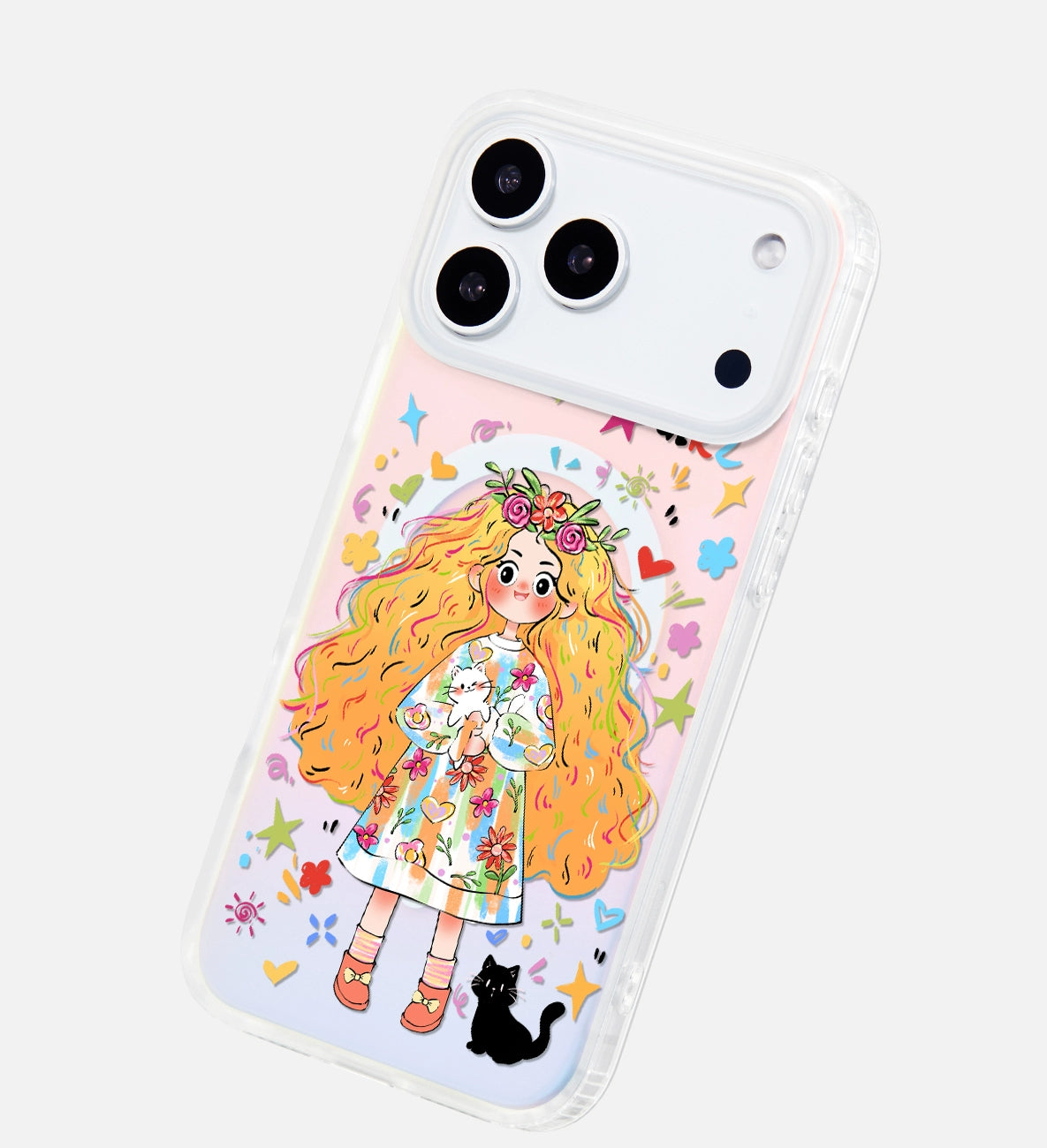 iCraftPro | Magnetic Gradient Case for iPhone 17 Pro Max, Cute Cartoon Design with Lanyard, MagSafe Compatible