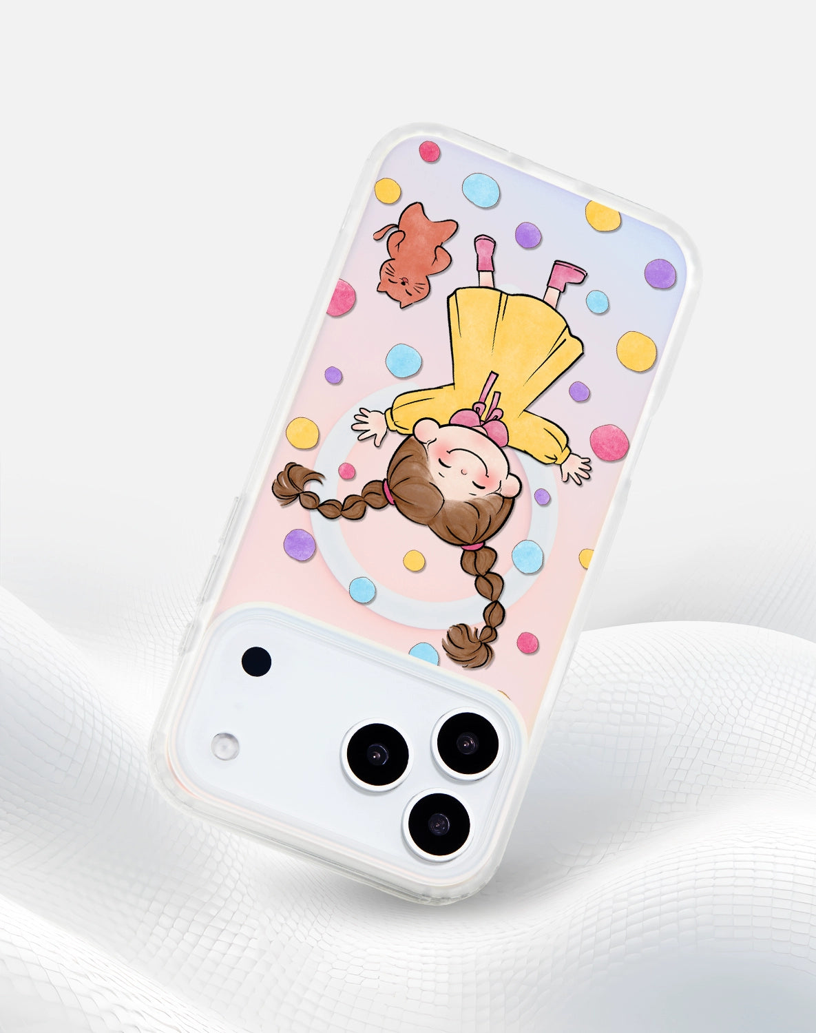 iCraftPro | Polka Dot & Holographic Case for iPhone 17/16/15/14/13/12 Pro Max, Fashion Magnetic Case with Lanyard, Cute Girls Aesthetic Cover