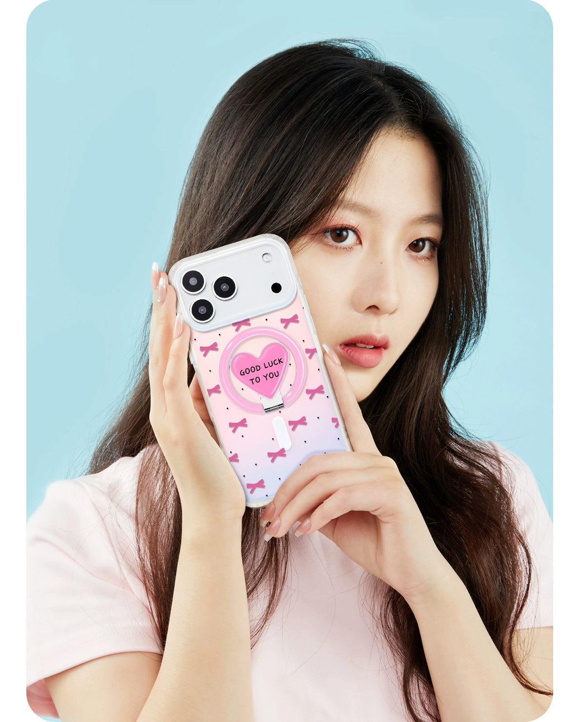 iCraftPro | Magnetic Phone Case with Stand for iPhone 12-17 Pro Max | Gradient Laser & Bow Design