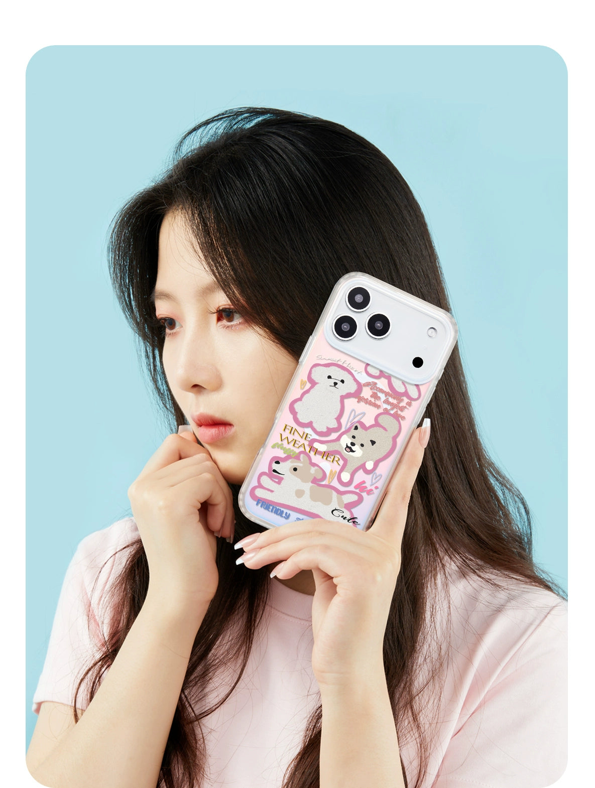 iCraftPro | Holographic Puppy Design Magnetic Case for iPhone 17 Pro Max, Cute & Shockproof