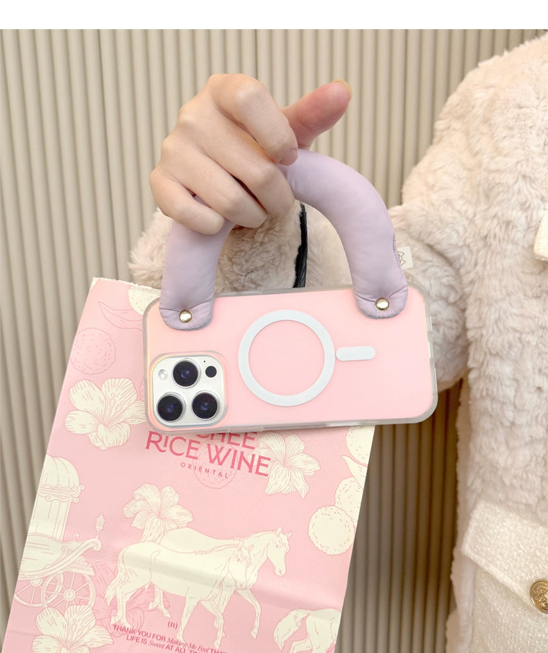 iCraftPro | Magnetic Case with Detachable Wrist Lanyard & Holographic Gradient, Fashionable Summer Design for iPhone 13/14/15/16 Pro Max