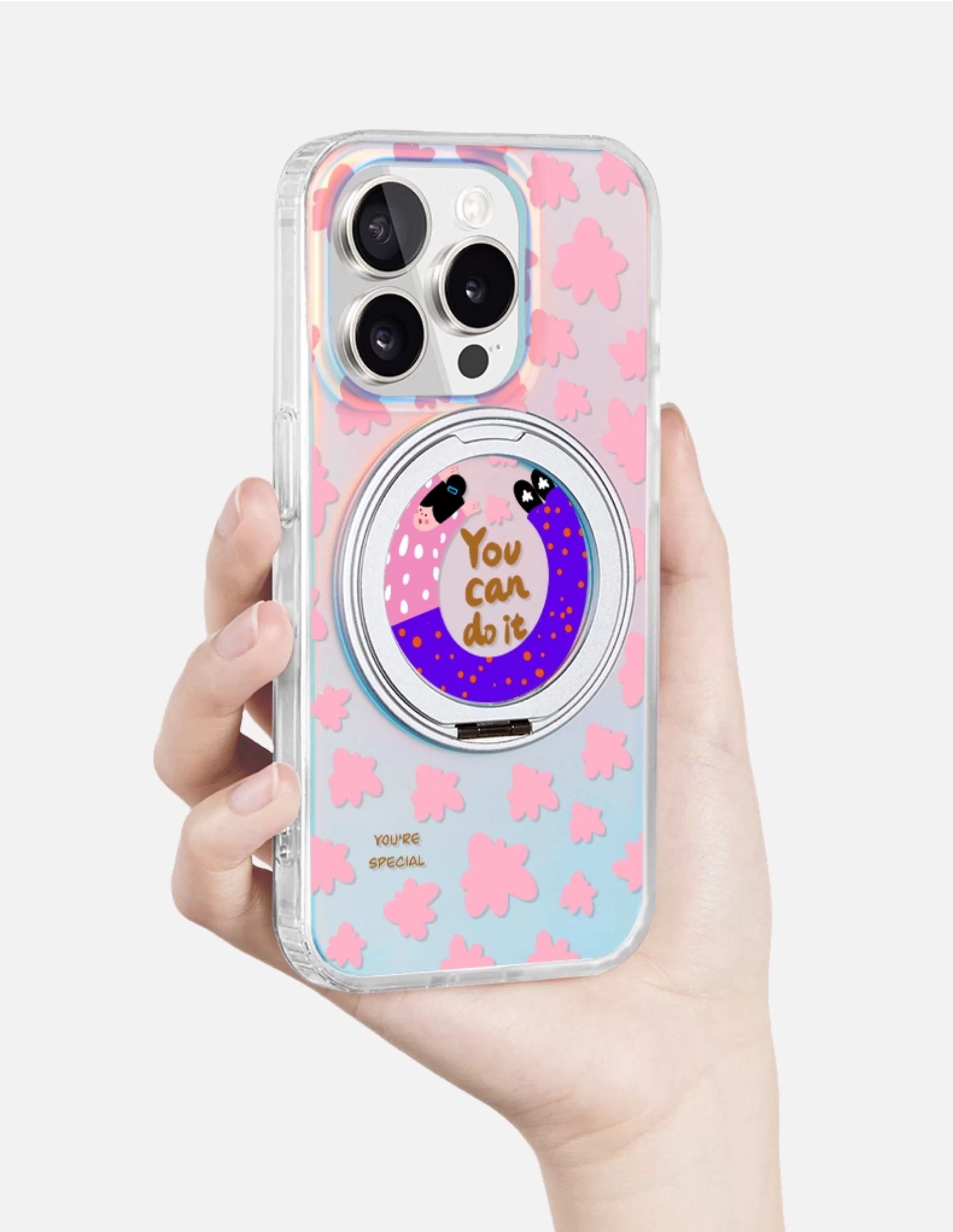 iCraftPro | Apple 17promax mobile phone case new iphone16pro advanced sense 15 magnetic suction magsafe with bracket fulcrum 14 laser gradual change 13 creative cute ip fashion niche