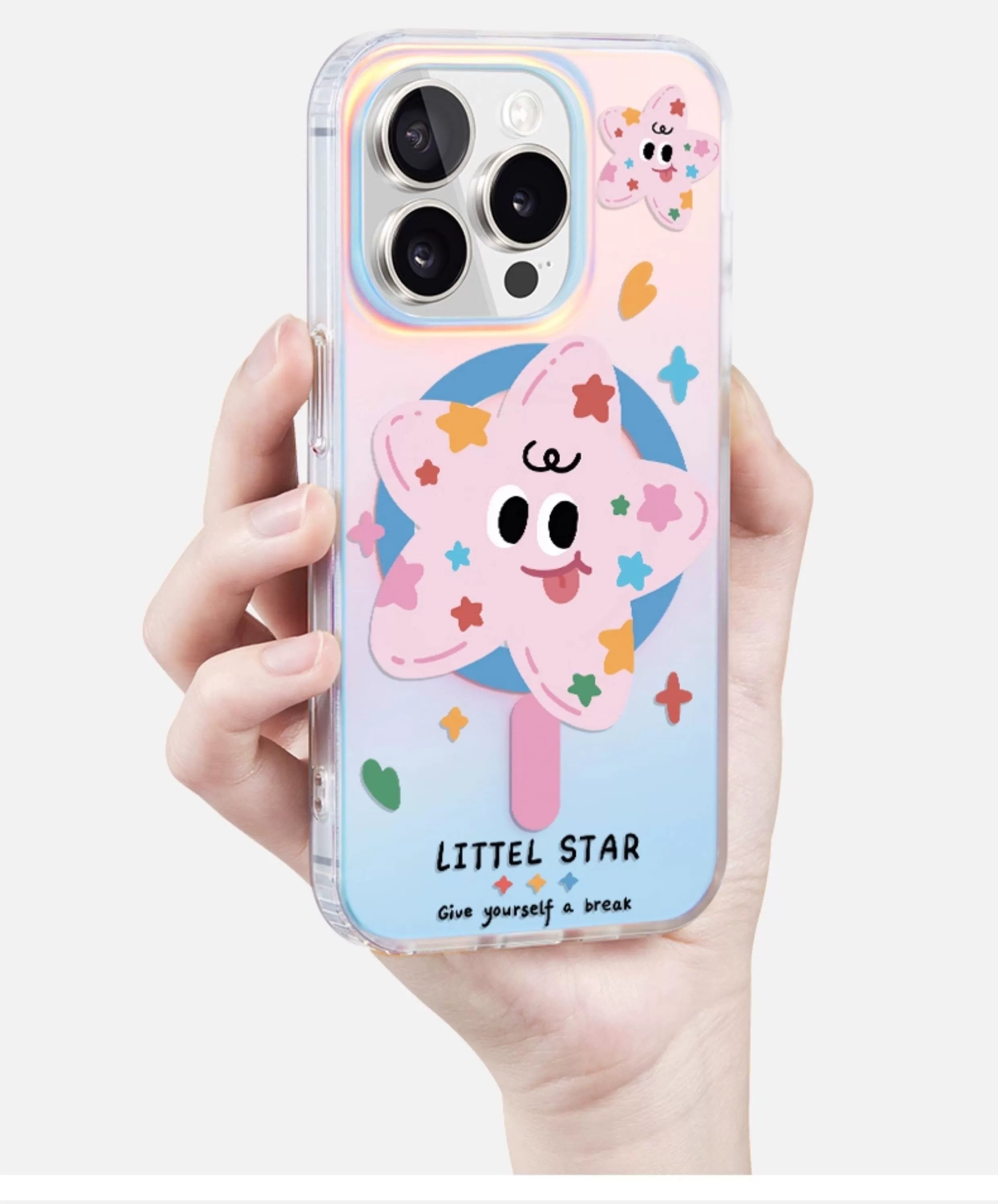 iCraftPro | Matte Holographic Case for iPhone 17 Pro Max, Magnetic with Star Design & Lanyard, Shockproof, Fits iPhone 16/15/14/13/12 Pro