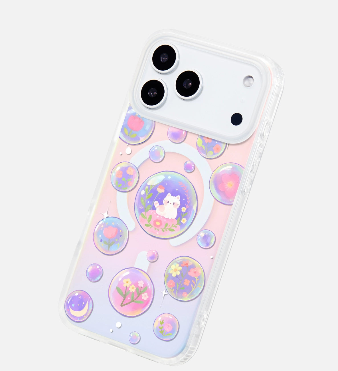 iCraftPro | Magnetic Holographic Case with Lanyard for iPhone 12/13/14/15/16 Pro/17 Pro Max. Colorful Cartoon World Design.