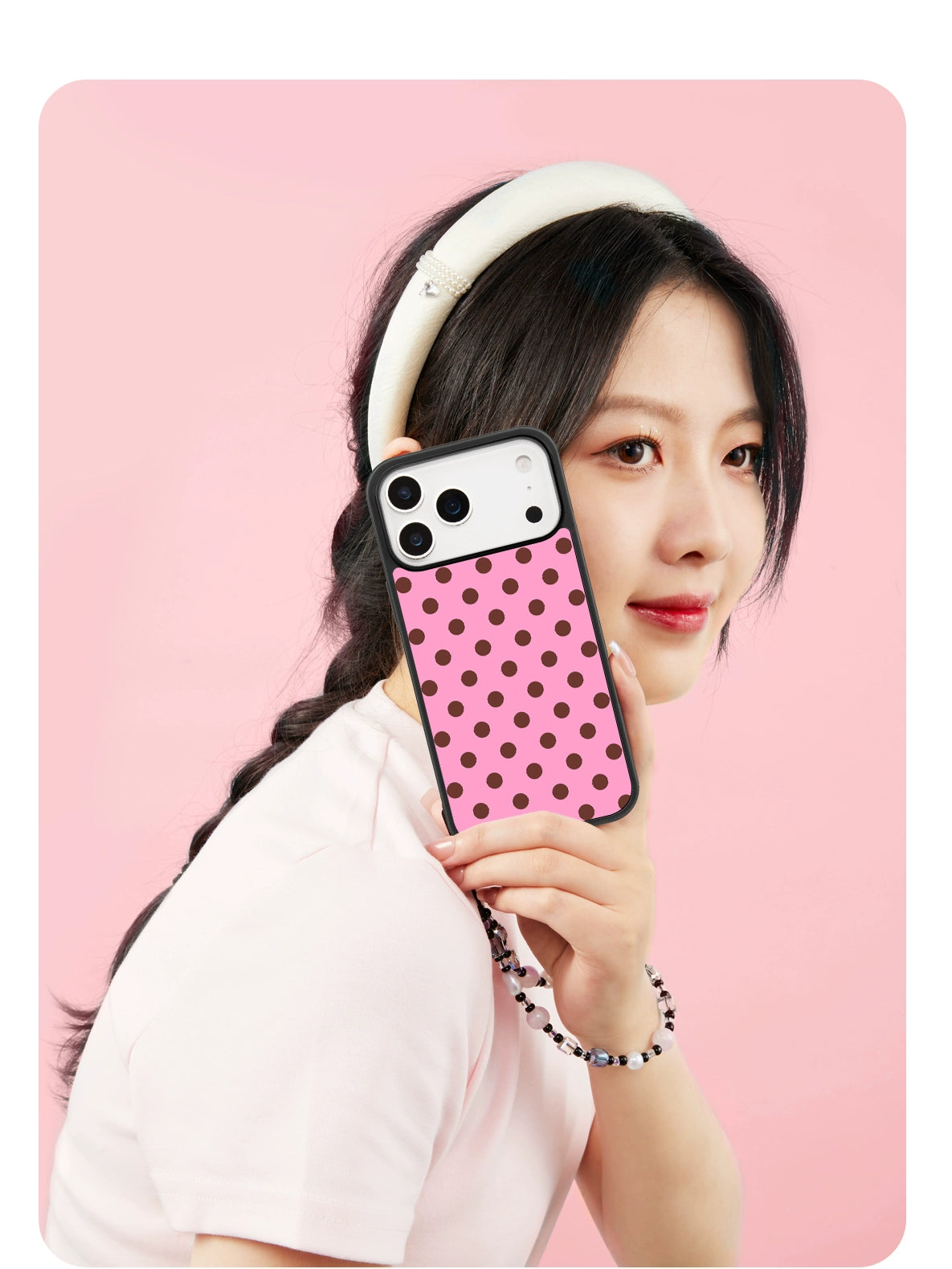 iCraftPro | Matte Magnetic Case with Polka Dot Pattern for iPhone 12/13/14/15/16 Pro/17 Pro Max