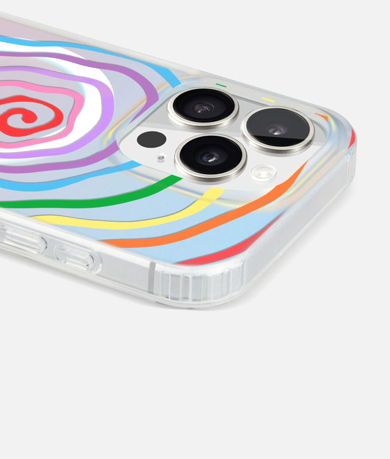 iCraftPro | Artistic Rainbow Case for iPhone 17 Pro Max, Magnetic Holographic with Lanyard