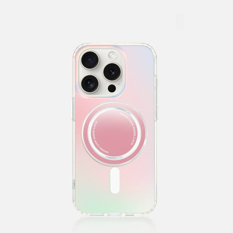iCraftPro | Holographic Magnetic Case for iPhone 17 Pro Max with Air Cushion & Kickstand, Frosted Matte Anti-Yellowing