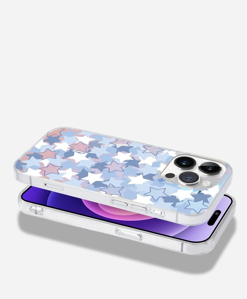 iCraftPro | Matte Holographic Gradient Case for iPhone 12-17 Pro Max with MagSafe, Featuring a Unique Star Design, Aesthetic, Creative, and Drop-Proof.