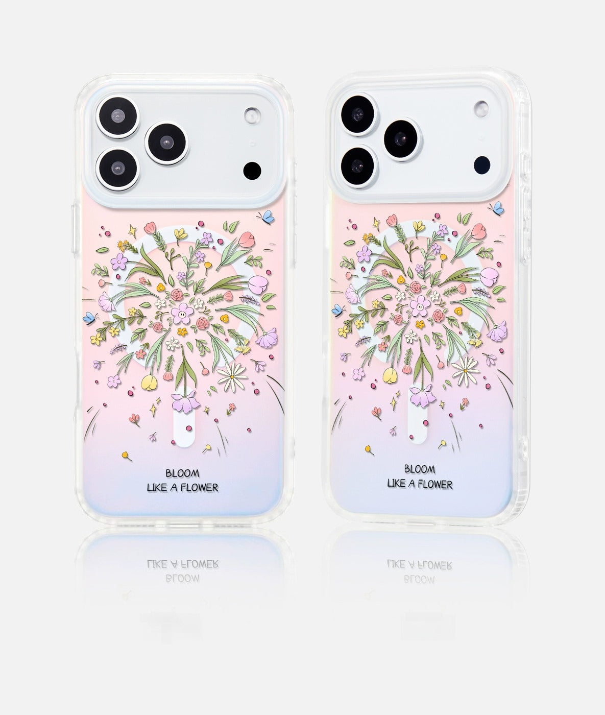 iCraftPro | Floral Holographic Case with Lanyard for iPhone 17 Pro Max, MagSafe Compatible