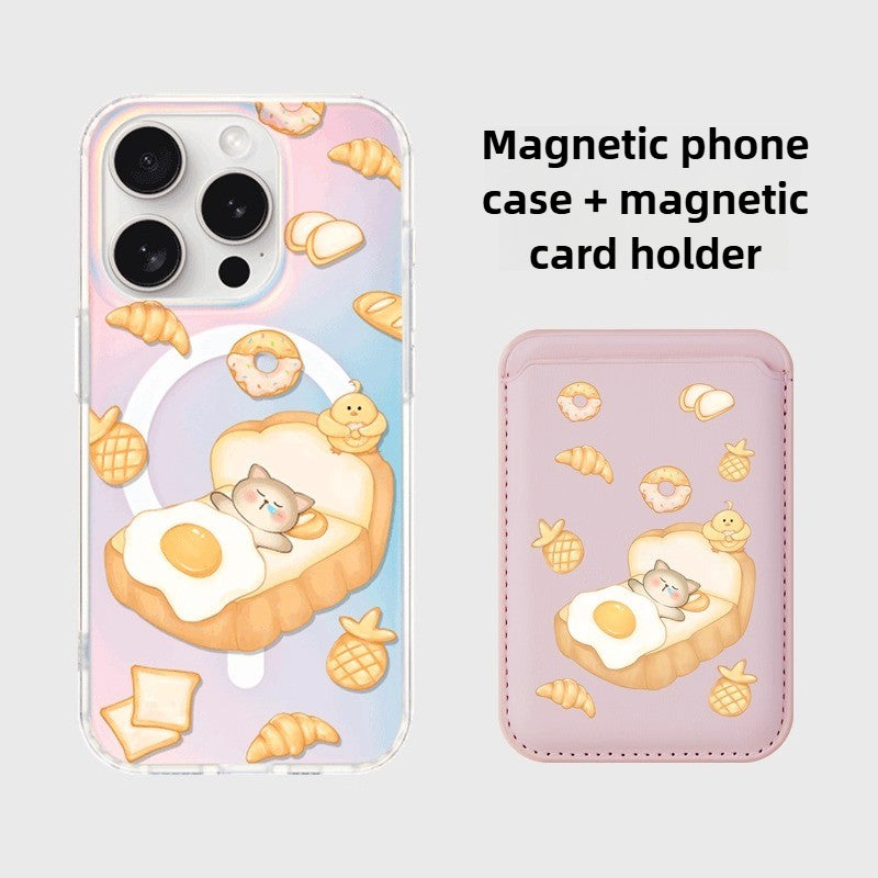 iCraftPro | Apple 17promax mobile phone case new iphone16pro female 15 magnetic attraction gradual change laser magsafe advanced sense 14 cute 13 cartoon cat ip12 protective case
