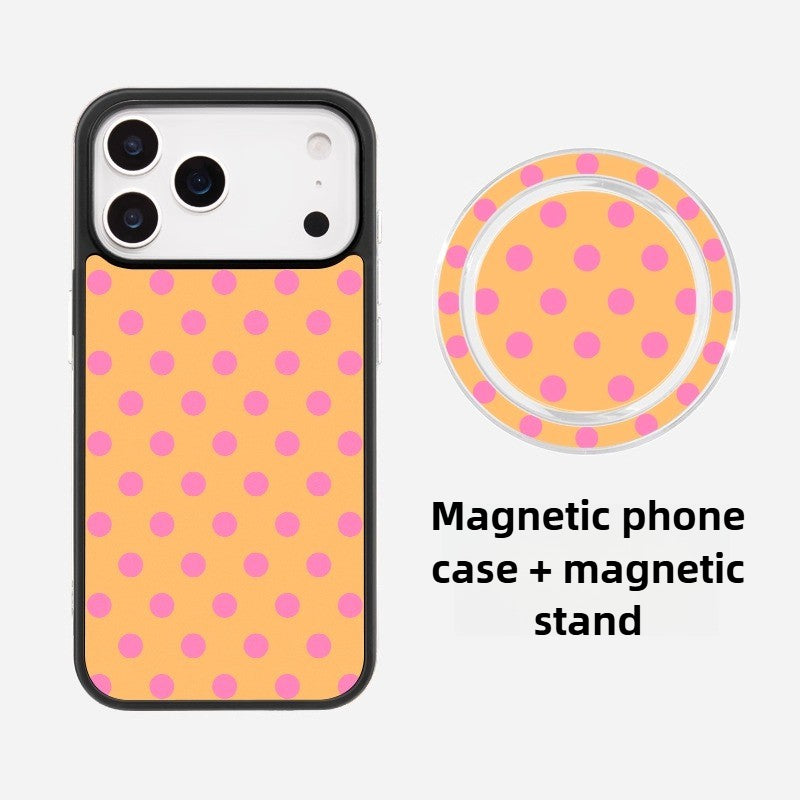 iCraftPro | Matte Magnetic Case with Polka Dot Pattern for iPhone 12/13/14/15/16 Pro/17 Pro Max