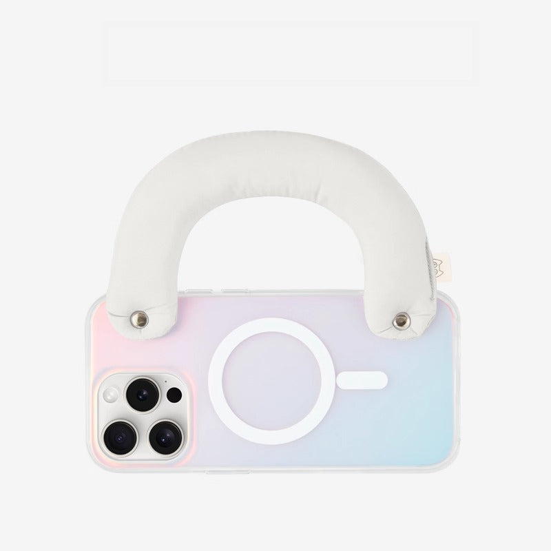 iCraftPro | Magnetic Case with Detachable Wrist Lanyard & Holographic Gradient, Fashionable Summer Design for iPhone 13/14/15/16 Pro Max