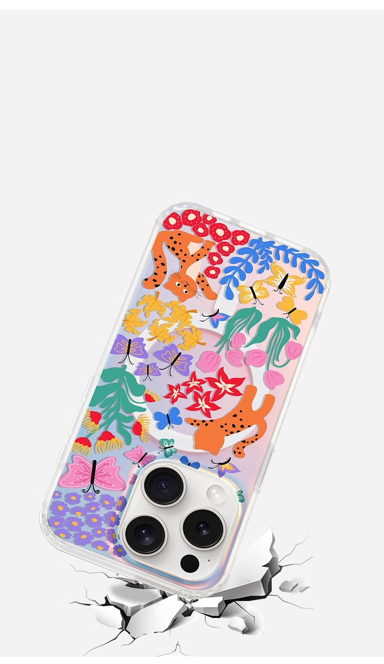 iCraftPro | Magnetic Gradient Case with Original Butterfly Design for iPhone 12/13/14/15/16 Pro/17 Pro Max. Unique & Fresh Style.