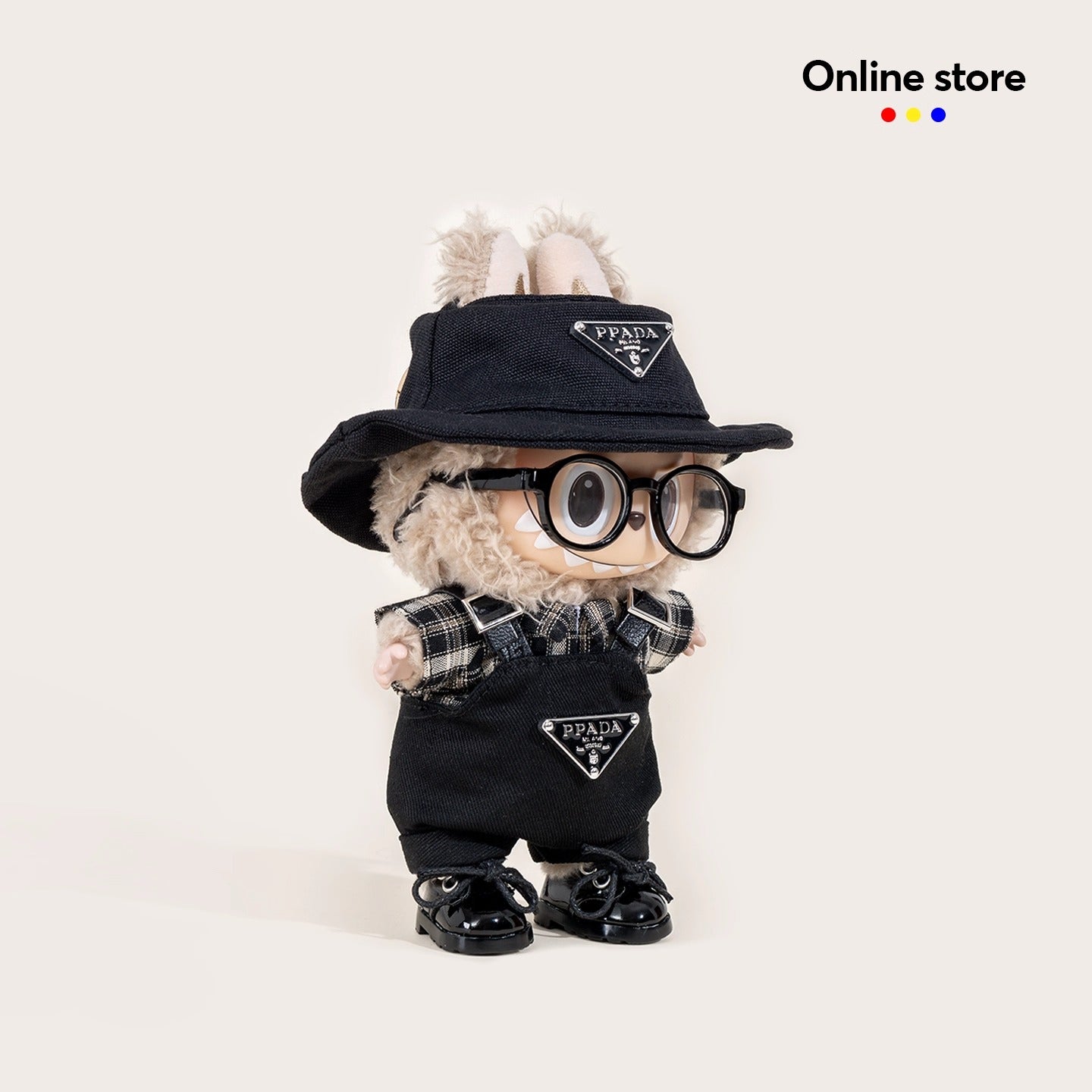 iCraftPro | 17cm Labubu Denim Overalls Outfit Vinyl Blind Box Hanging Doll Clothes Decor