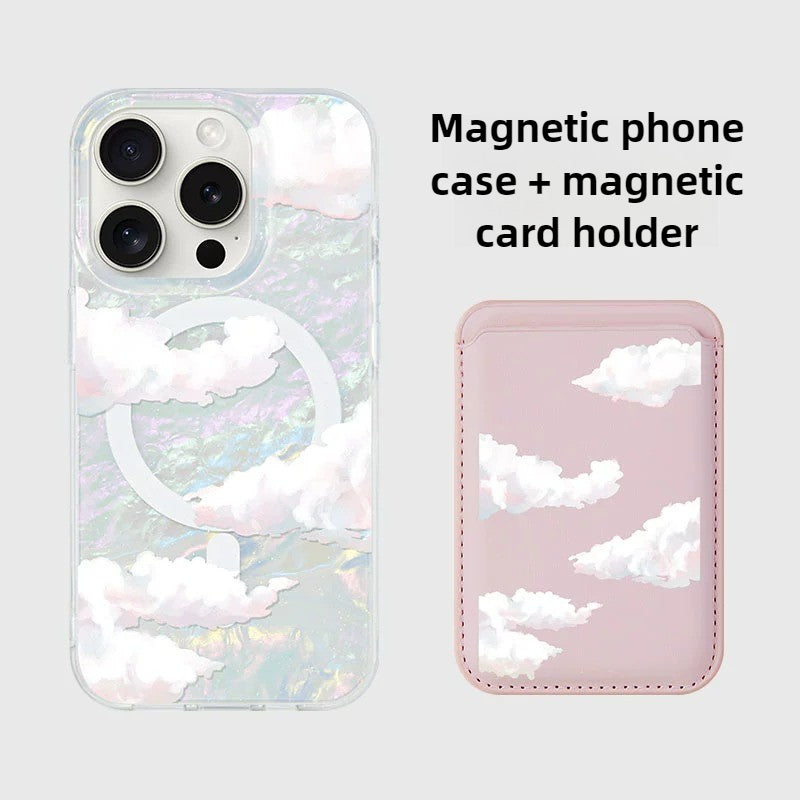 iCraftPro | Cloud & Shell Pattern Magsafe Case for iPhone 12-17 Pro Max, Aesthetic Minimalist Design