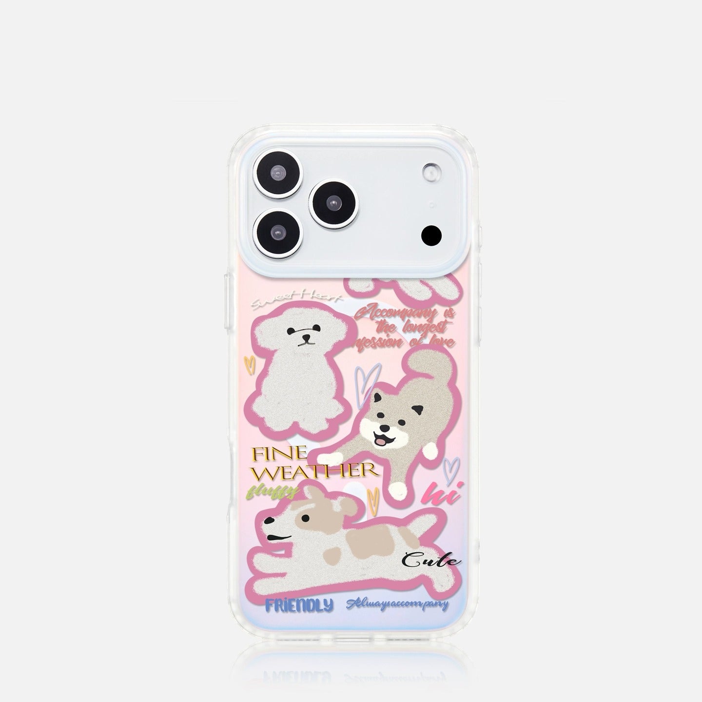 iCraftPro | Holographic Puppy Design Magnetic Case for iPhone 17 Pro Max, Cute & Shockproof