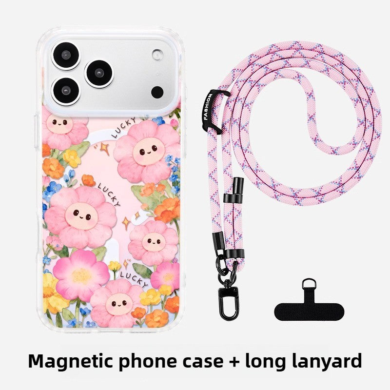 iCraftPro | Fresh Floral Case for iPhone 12 to 17 Pro Max. Magsafe, Gradient Holographic, Unique Chic.