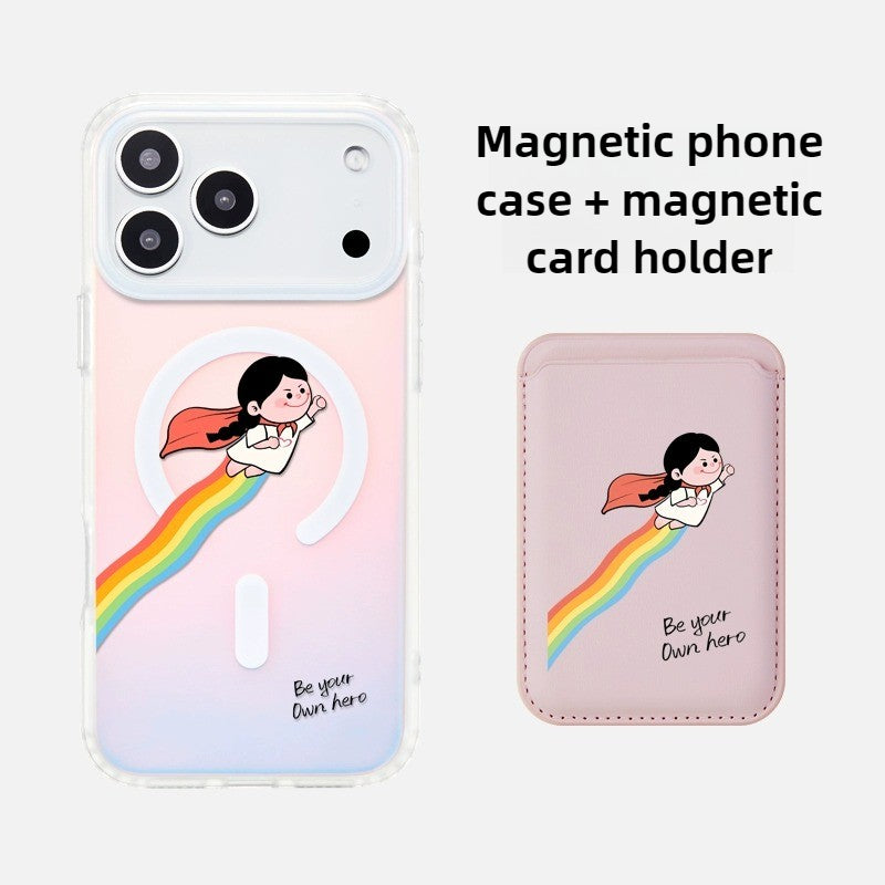 iCraftPro | Gradient Holographic MagSafe Case with Strap for iPhone 12-17 Pro Max