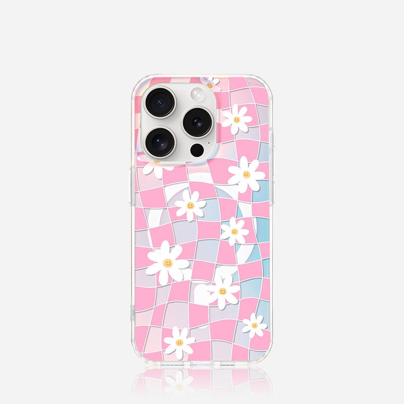 iCraftPro | Applicable to Apple 17promax mobile phone case, new iphone16pro female 15 magnetic laser magsafe high-end sense 14 gradient niche 13 creative fresh flower ip12 protective case