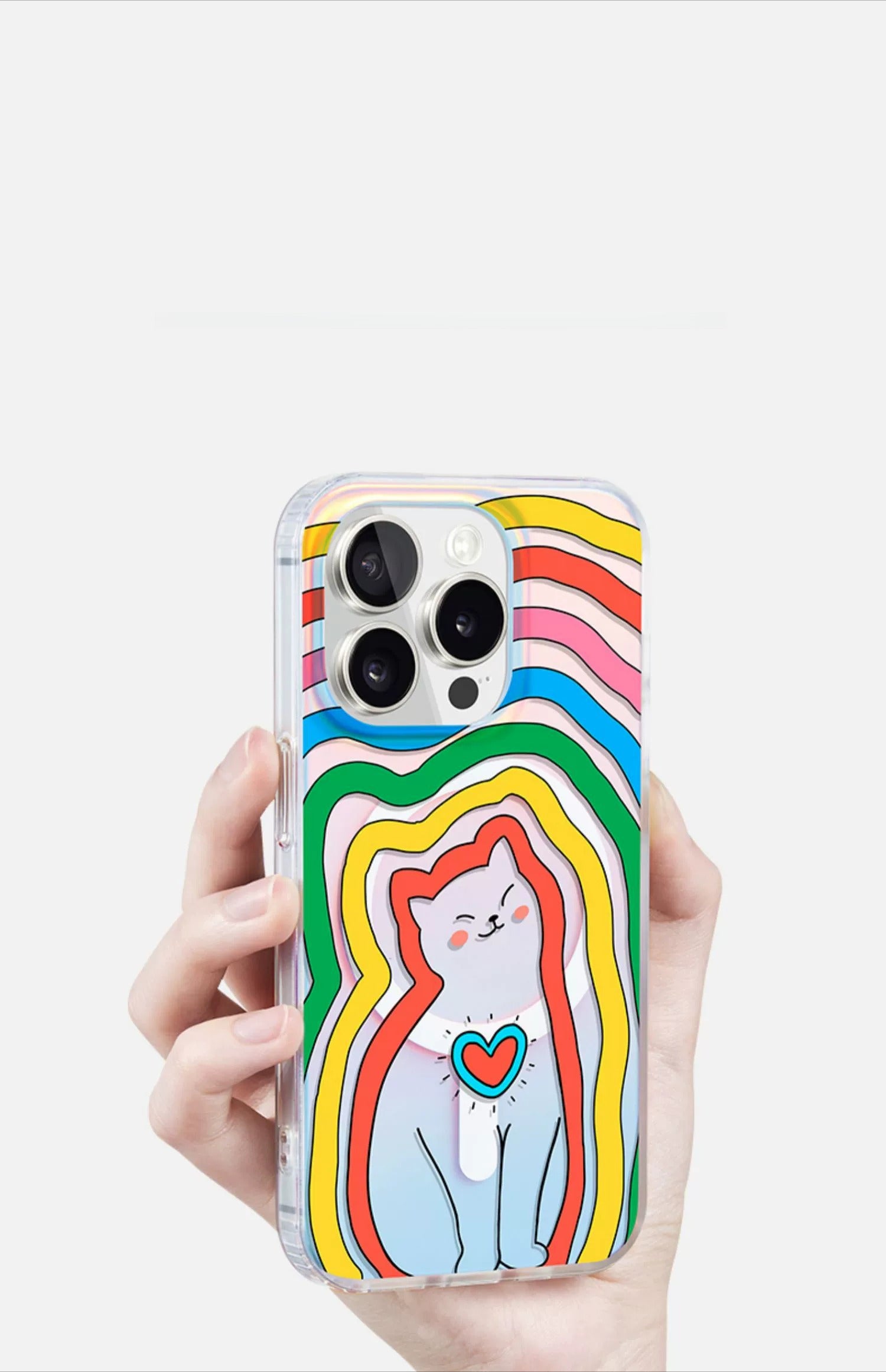 iCraftPro | Dopamine Color Cat Case for iPhone 17 Pro Max, Magnetic Gradient Holographic, Fashion & Cute, Fits iPhone 16/15/14/13/12 Pro