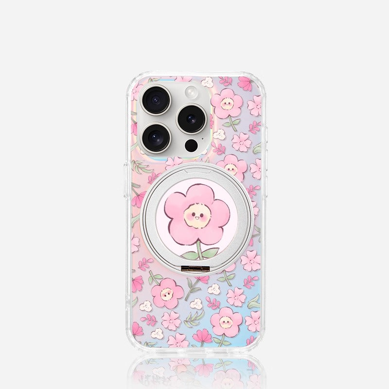 iCraftPro | New Creative Niche Fashion Smile Face Flower Magnetic Strap iPhone Cases