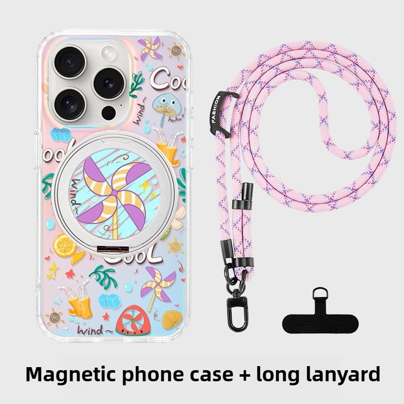 iCraftPro | Apple 17promax mobile phone case new iphone16pro advanced sense 15 magnetic suction magsafe with bracket fulcrum 14 laser gradual change 13 fresh ip creative fashion