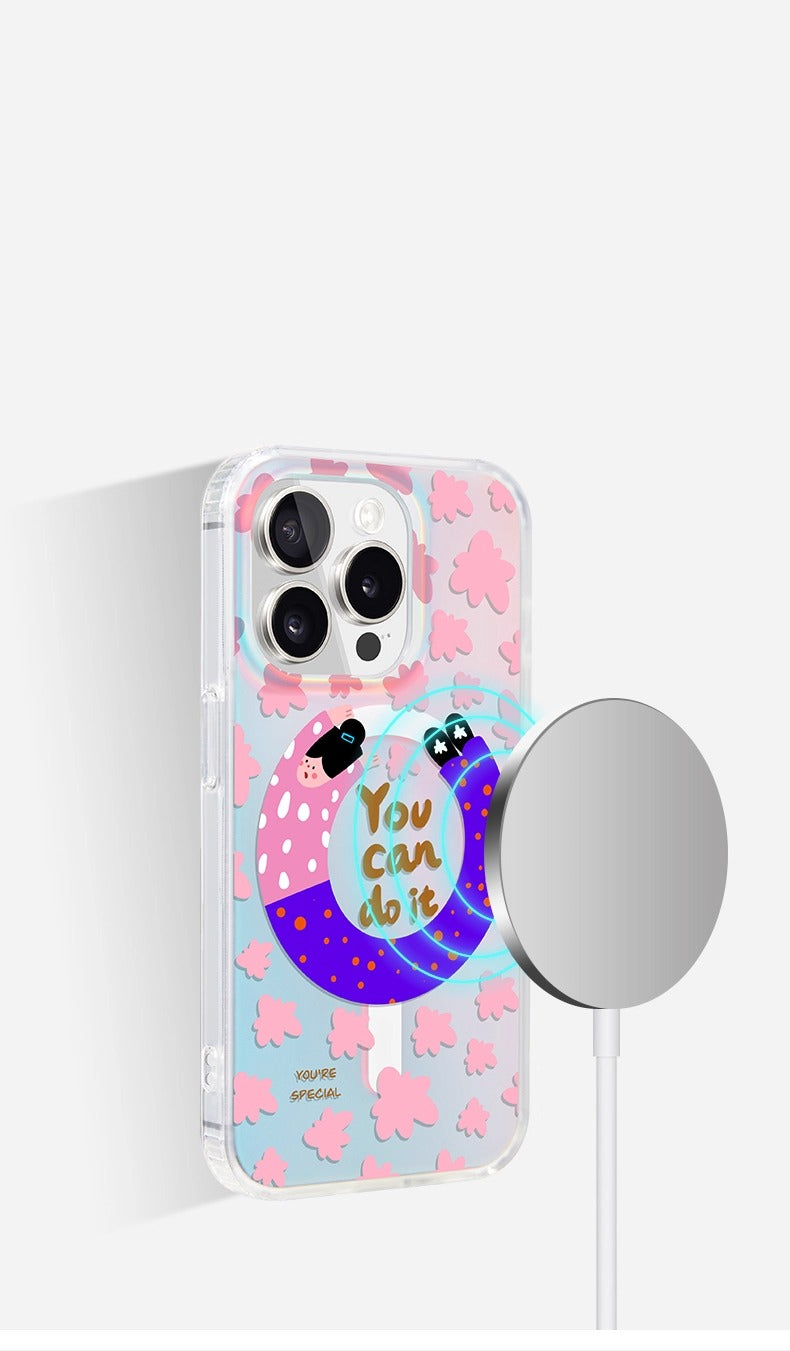 iCraftPro | MagSafe Case for iPhone 12-17 Pro Max: Holographic Matte, Trendy & Cute, Women's Premium Style.