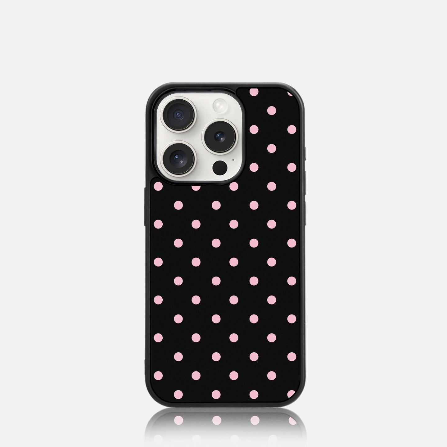 iCraftPro | Black & Pink Polka Dot Case for iPhone 16 Pro Max, Matte Magnetic, Korean Summer Style, Fits iPhone 15/14/13 Pro