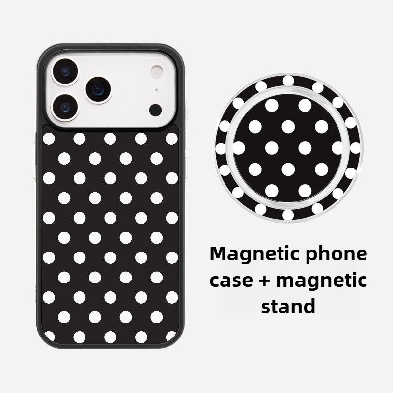 iCraftPro | Matte Magnetic Case with Polka Dot Pattern for iPhone 12/13/14/15/16 Pro/17 Pro Max