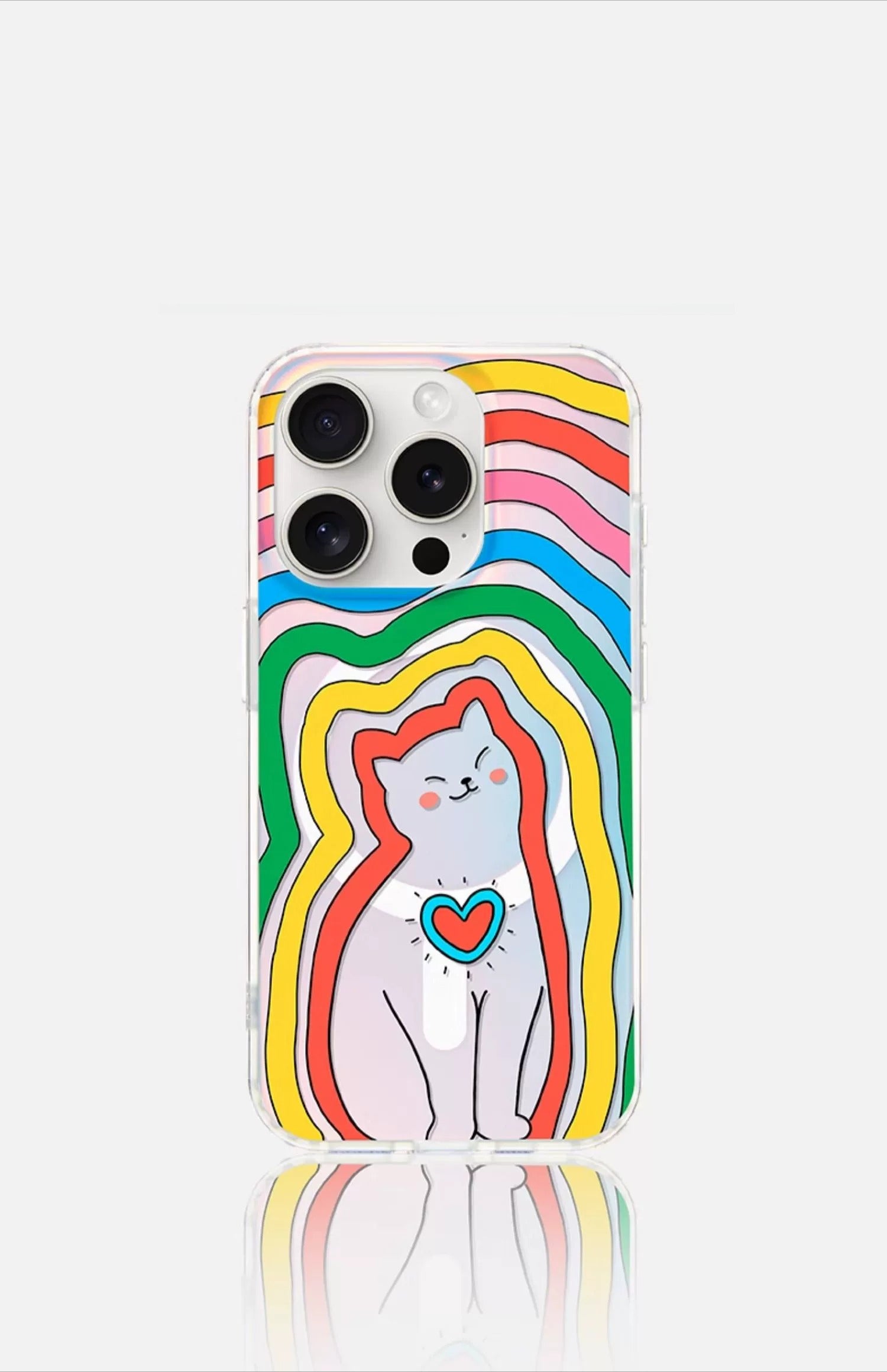 iCraftPro | Dopamine Color Cat Case for iPhone 17 Pro Max, Magnetic Gradient Holographic, Fashion & Cute, Fits iPhone 16/15/14/13/12 Pro