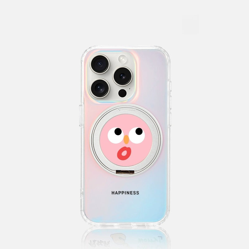 iCraftPro | Premium Magnetic iPhone Case with Kickstand | Summer Holographic Emoji Style