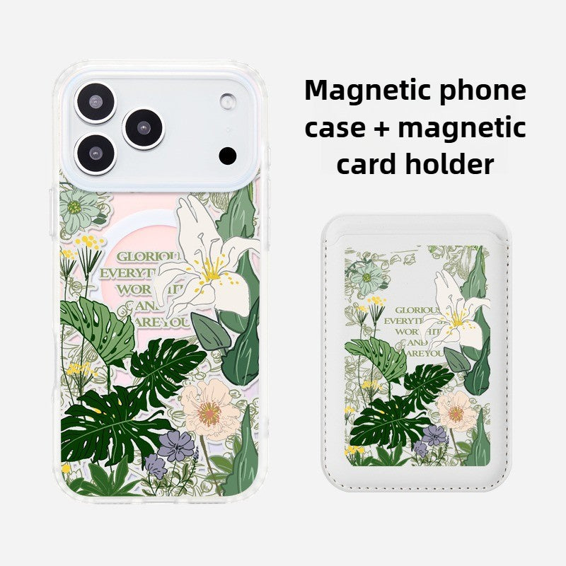 iCraftPro | Aesthetic Floral Case - MagSafe & Lanyard for iPhone 17ProMax 15Pro 14 13