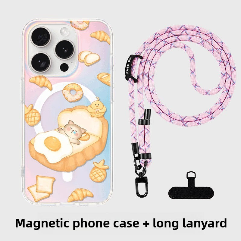 iCraftPro | Apple 17promax mobile phone case new iphone16pro female 15 magnetic attraction gradual change laser magsafe advanced sense 14 cute 13 cartoon cat ip12 protective case