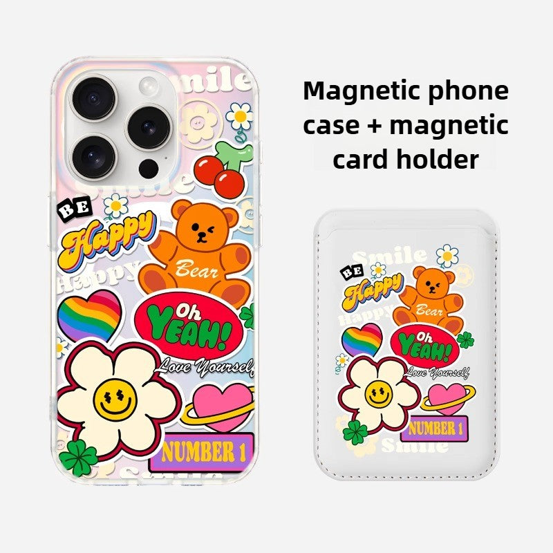 iCraftPro | Fresh Creative Sunflower Case, Magnetic with Strap for iPhone 12 to 17 Pro Max