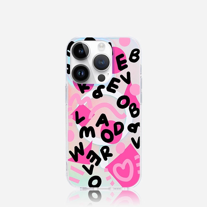 iCraftPro | Trendy Case with Graphic Print & Matte Gradient Finish for iPhone 12 to 17 Pro Max. Magnetic, Protective, Unique Style.